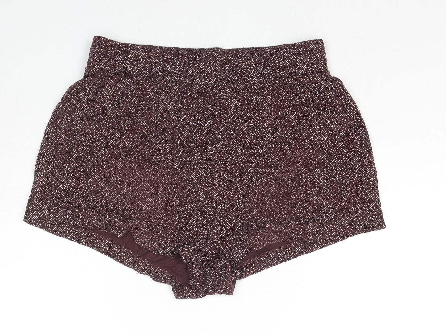H&M Womens Brown Polka Dot Cotton Basic Shorts Size S L3 in Regular Pull On - Pockets