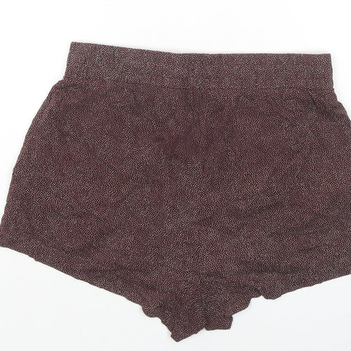 H&M Womens Brown Polka Dot Cotton Basic Shorts Size S L3 in Regular Pull On - Pockets