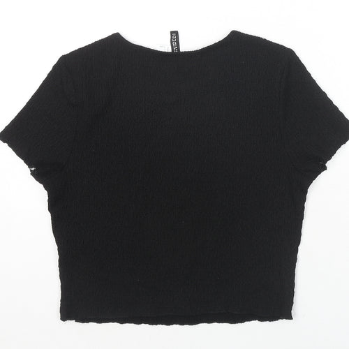 Divided by H&M Womens Black Polyester Basic T-Shirt Size L Round Neck