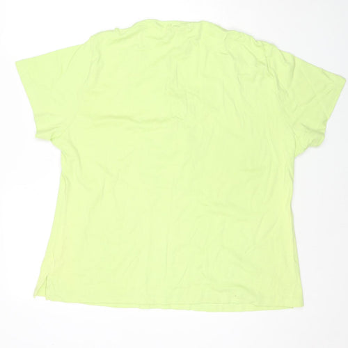 Stephanie Rogers Womens Green Cotton Basic T-Shirt Size 3XL V-Neck