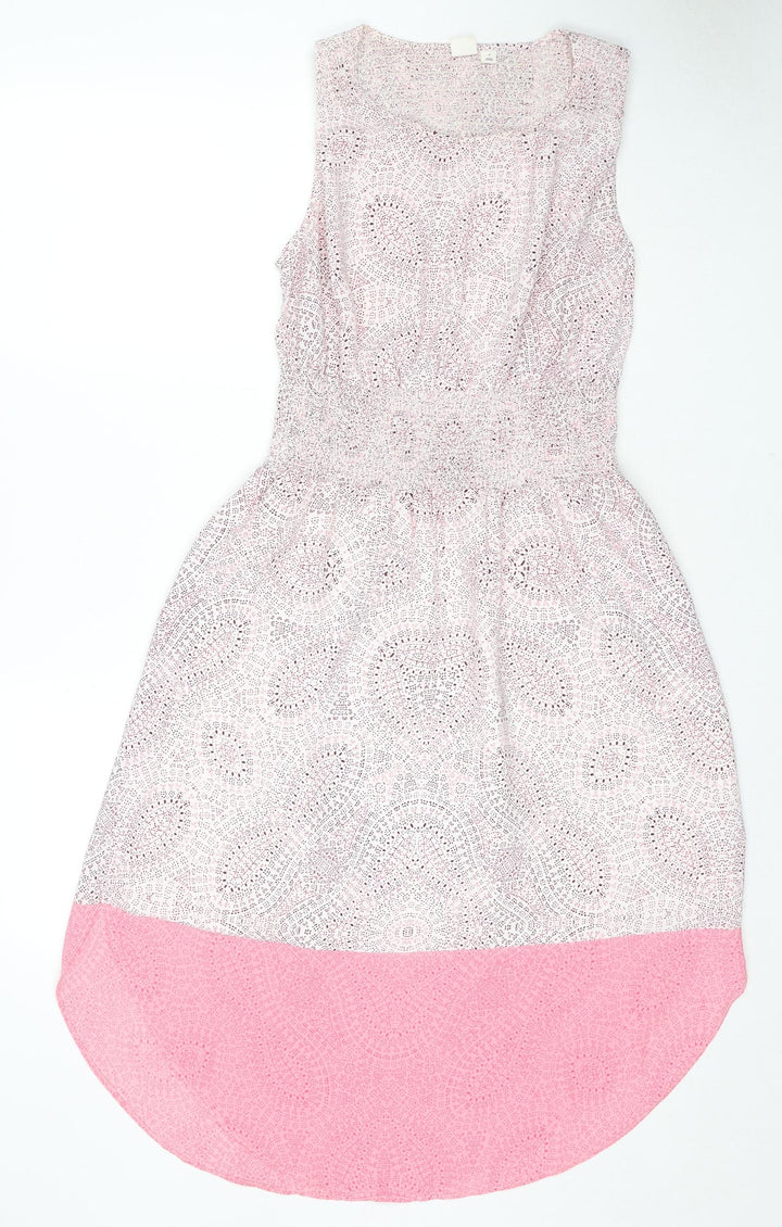 Gap Womens Pink Geometric Polyester Trapeze & Swing Size S Round Neck Pullover