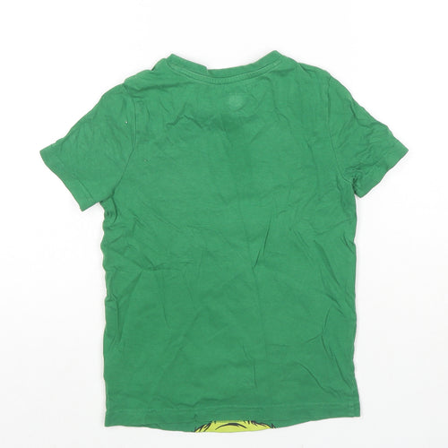 The Grinch Boys Green Cotton Basic T-Shirt Size 5-6 Years Round Neck Pullover - Is It Ok To Be A Grinch Sequin Detail