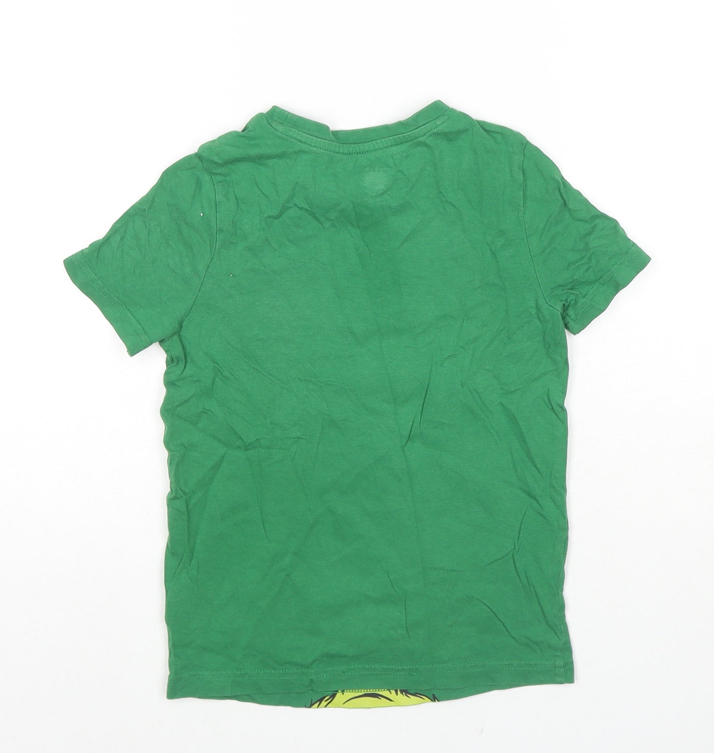 The Grinch Boys Green Cotton Basic T-Shirt Size 5-6 Years Round Neck Pullover - Is It Ok To Be A Grinch Sequin Detail