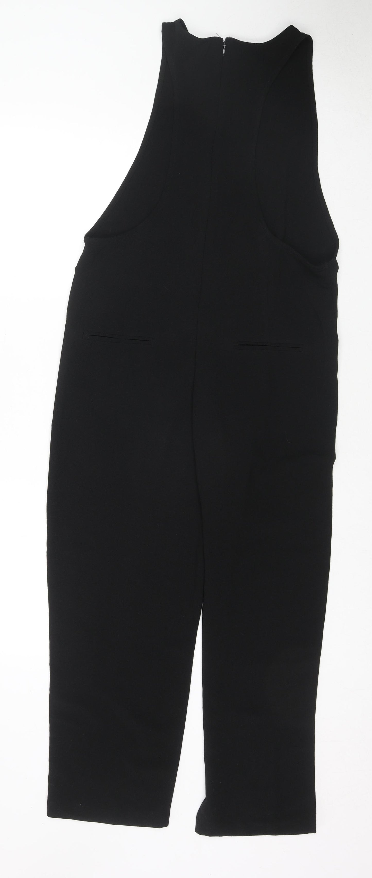 FOREVER 21 Womens Black Polyester Jumpsuit One-Piece Size S L28 in Zip