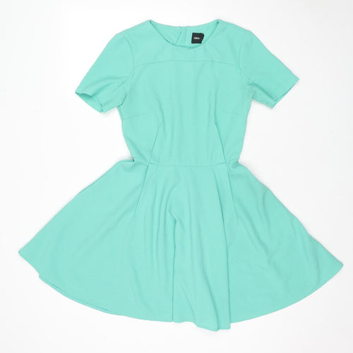 ASOS Womens Green Polyester Fit & Flare Size 8 Round Neck Pullover