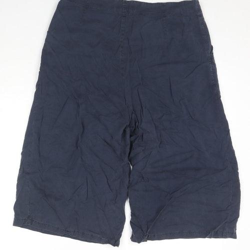 Quba Womens Blue Lyocell Culotte Shorts Size 16 L15 in Regular Zip