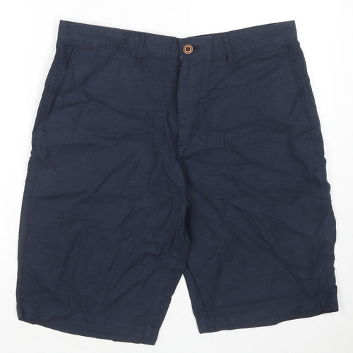 Gap Mens Blue Linen Bermuda Shorts Size 32 in L12 in Regular Zip