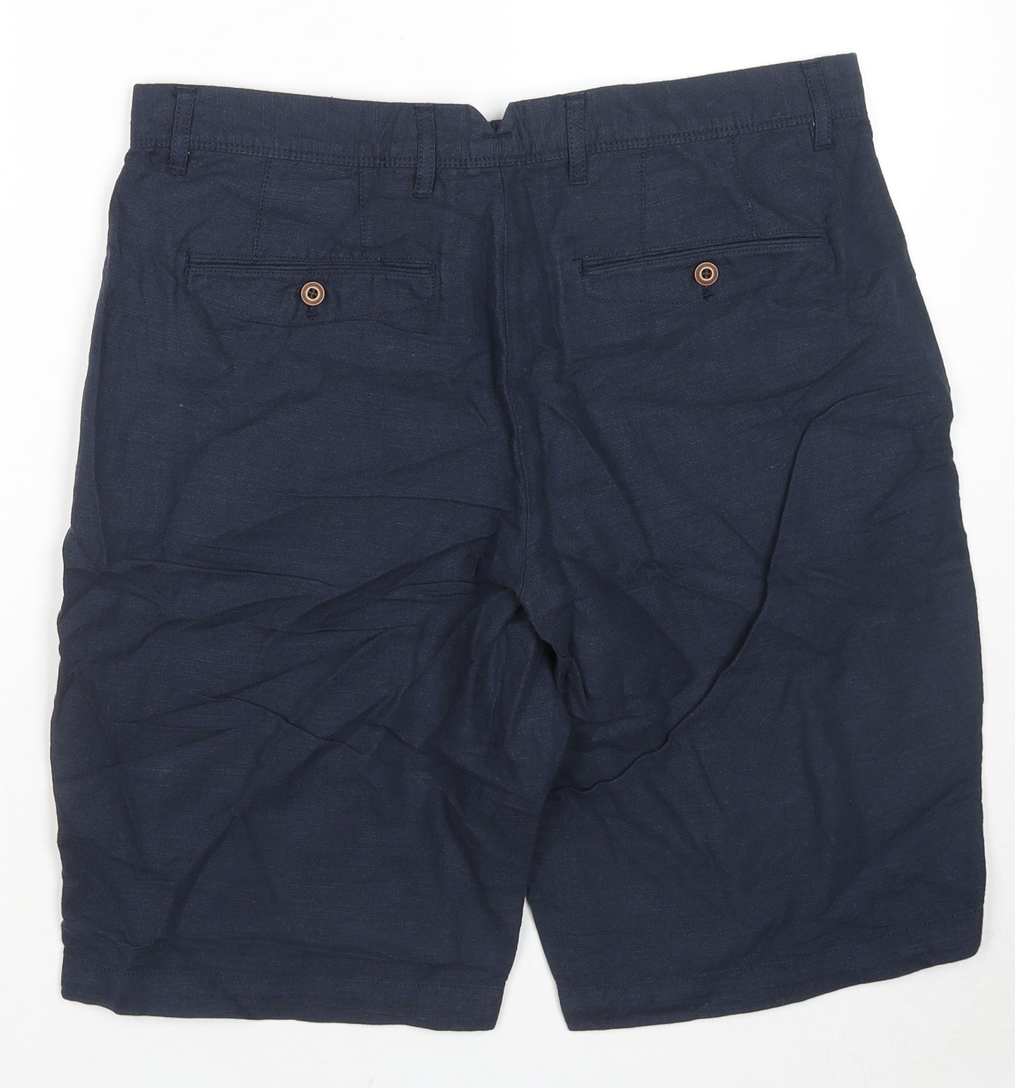 Gap Mens Blue Linen Bermuda Shorts Size 32 in L12 in Regular Zip