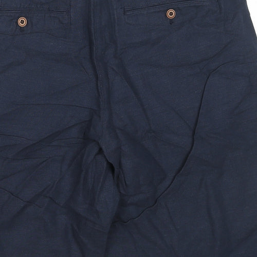 Gap Mens Blue Linen Bermuda Shorts Size 32 in L12 in Regular Zip