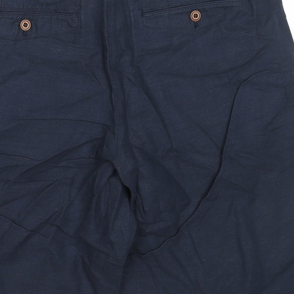 Gap Mens Blue Linen Bermuda Shorts Size 32 in L12 in Regular Zip
