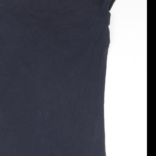 NEXT Womens Blue Cotton Basic T-Shirt Size 8 Square Neck