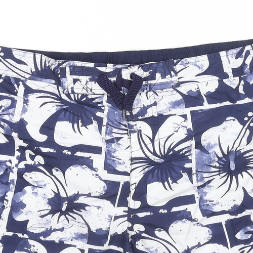 Ocean Pacific Mens Blue Floral Polyester Athletic Shorts Size L L8 in Regular Drawstring