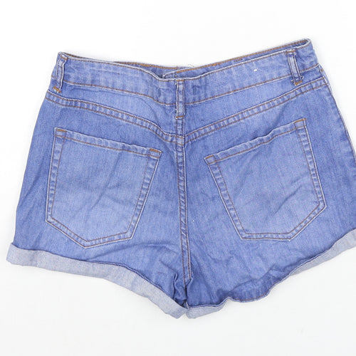 FOREVER 21 Womens Blue Cotton Boyfriend Shorts Size 27 in L3 in Regular Zip