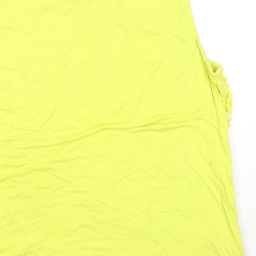 Roman Womens Yellow Viscose Basic Tank Size 20 Round Neck - Lace Detail