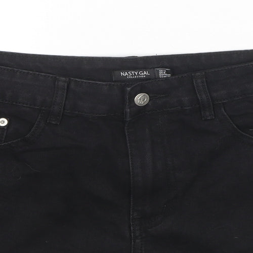 Nasty Gal Womens Black Cotton Cut-Off Shorts Size 12 L3 in Regular Zip