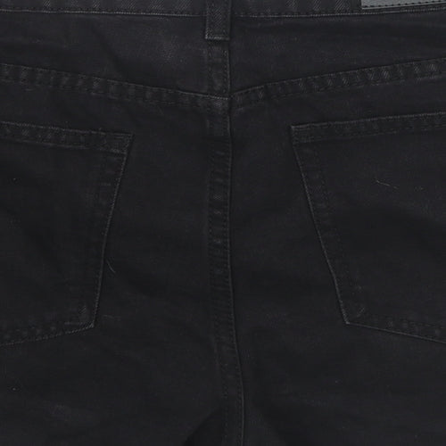 Nasty Gal Womens Black Cotton Cut-Off Shorts Size 12 L3 in Regular Zip