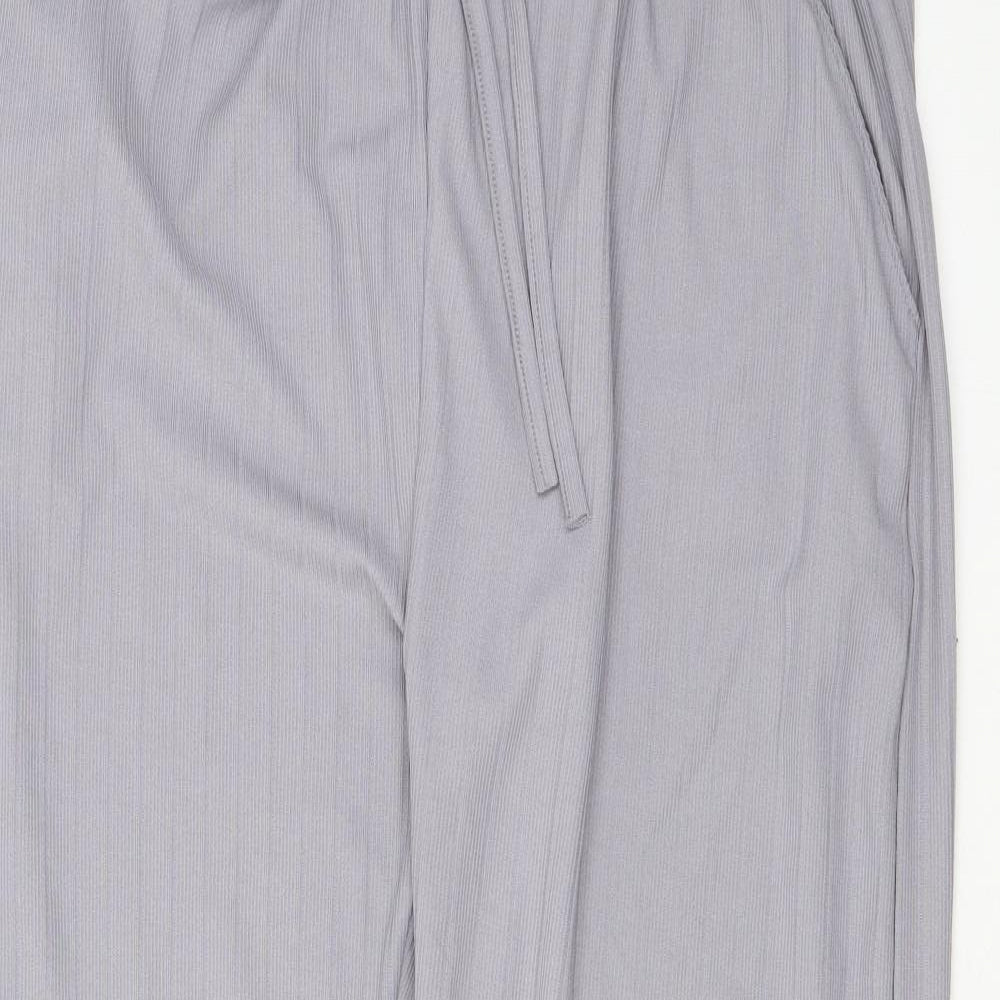 Misspap Womens Grey Polyester Trousers Size M L25 in Regular Drawstring