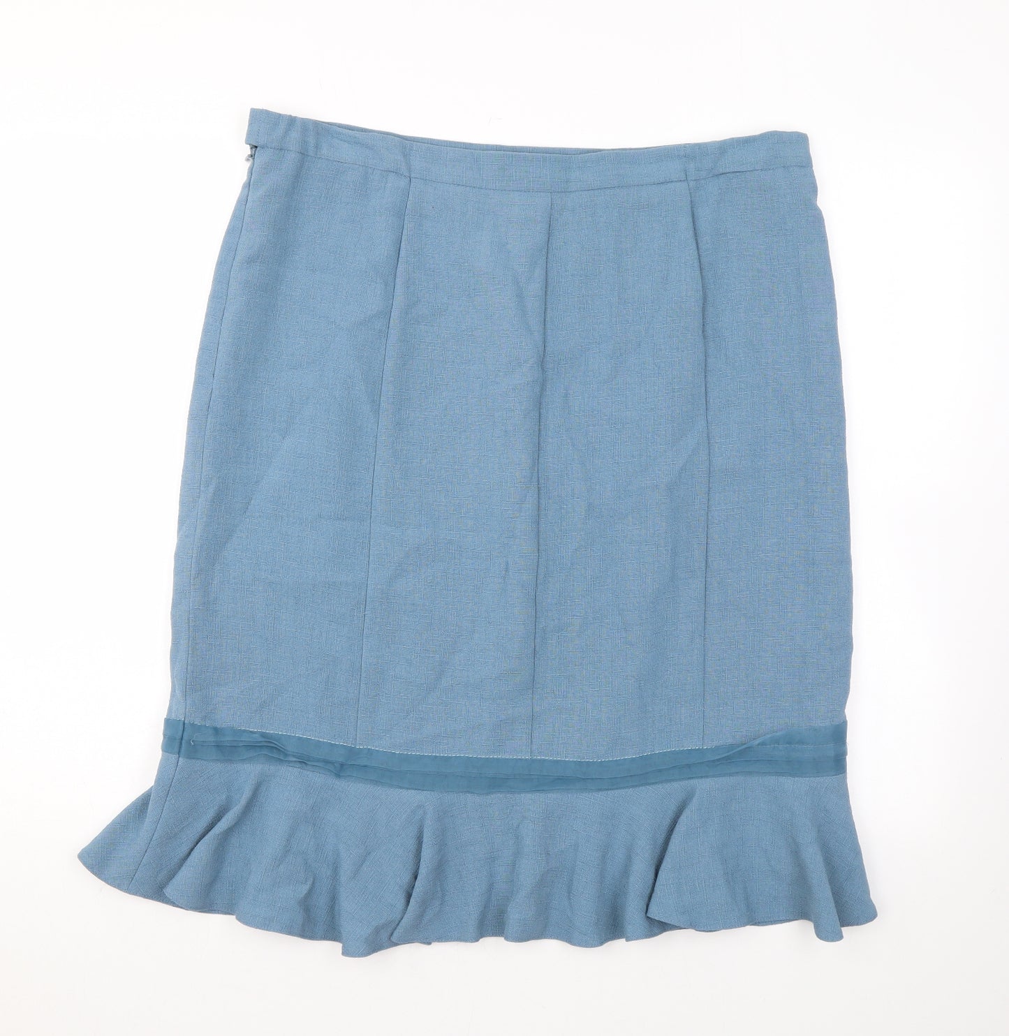 Klass Womens Blue Polyester Straight & Pencil Skirt Size 16 Zip
