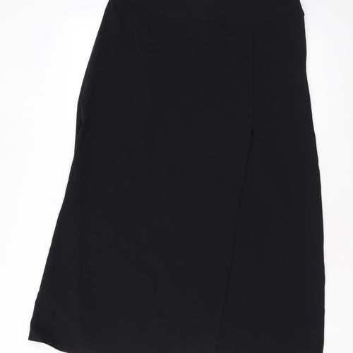 Marks and Spencer Womens Black Polyester A-Line Skirt Size 12 Zip