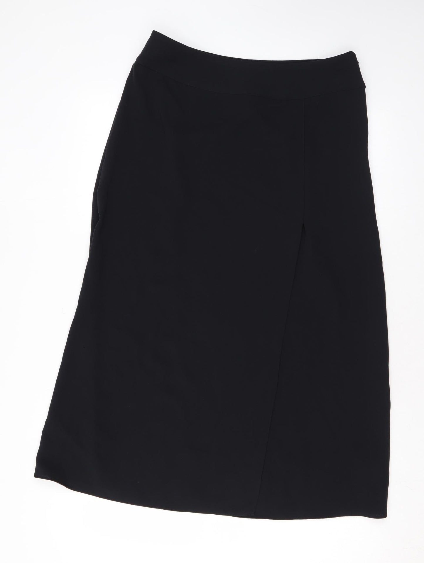 Marks and Spencer Womens Black Polyester A-Line Skirt Size 12 Zip