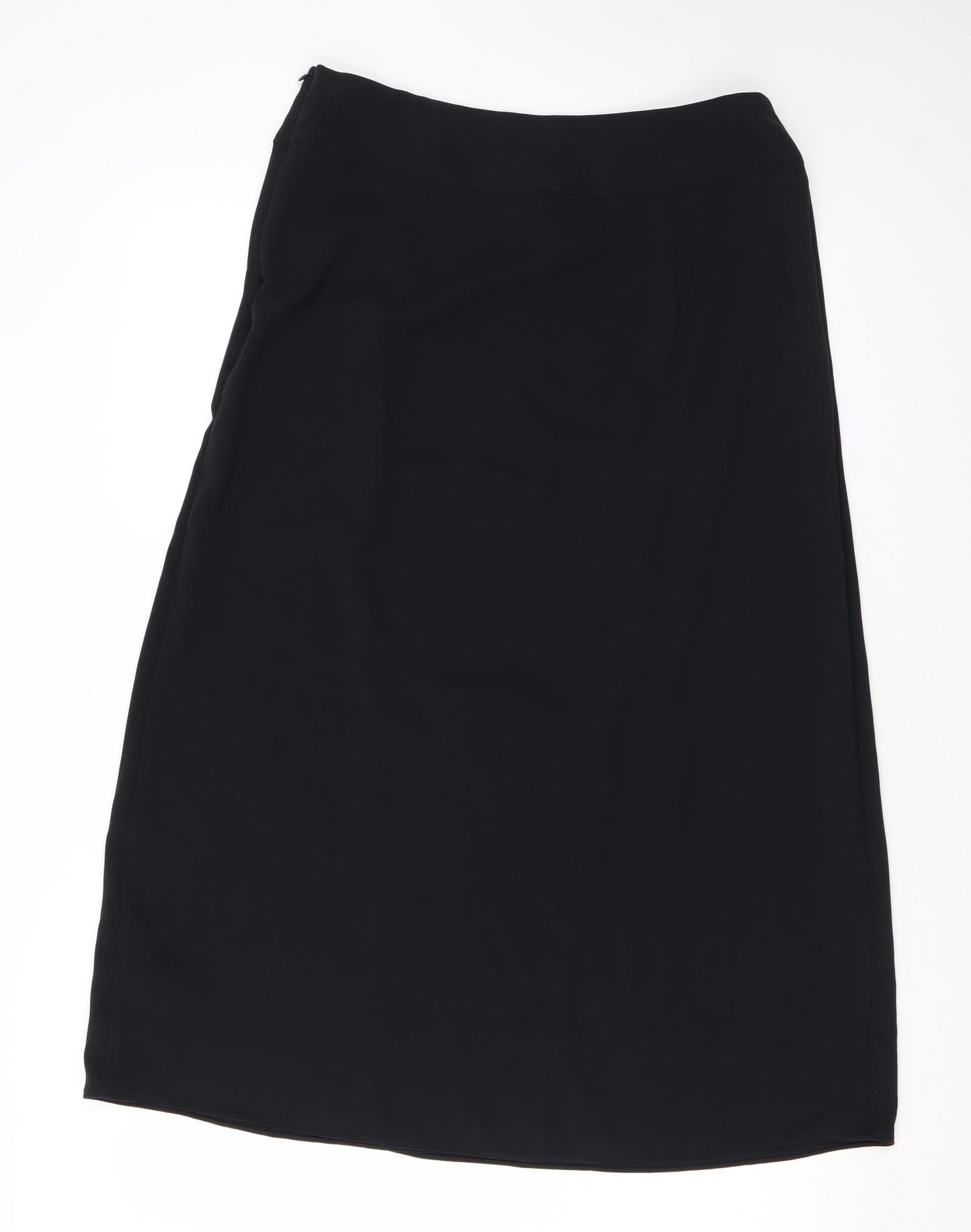 Marks and Spencer Womens Black Polyester A-Line Skirt Size 12 Zip