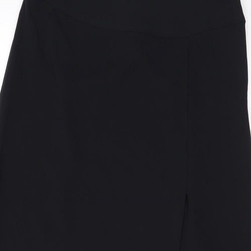 Marks and Spencer Womens Black Polyester A-Line Skirt Size 12 Zip
