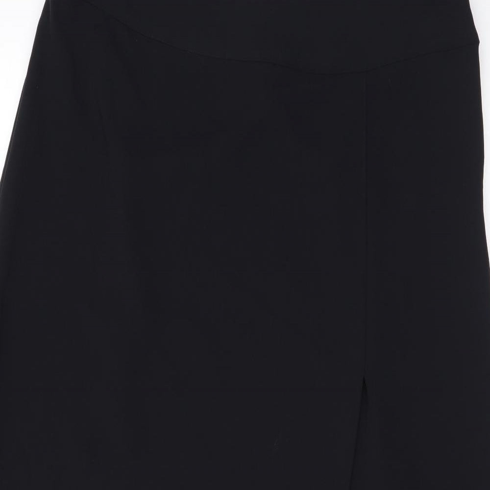 Marks and Spencer Womens Black Polyester A-Line Skirt Size 12 Zip