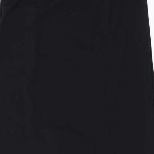 Marks and Spencer Womens Black Polyester A-Line Skirt Size 12 Zip