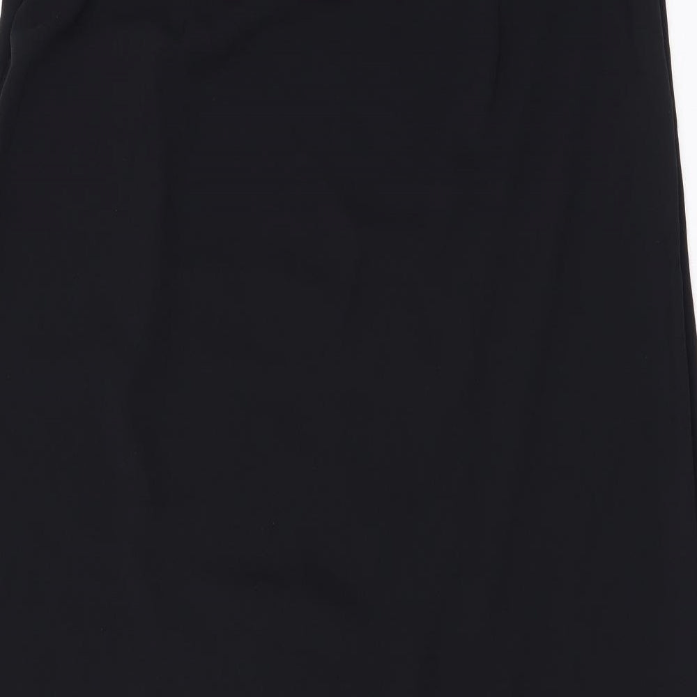 Marks and Spencer Womens Black Polyester A-Line Skirt Size 12 Zip