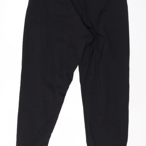 Uniqlo Mens Black Polyester Jogger Trousers Size XL L28 in Regular Drawstring