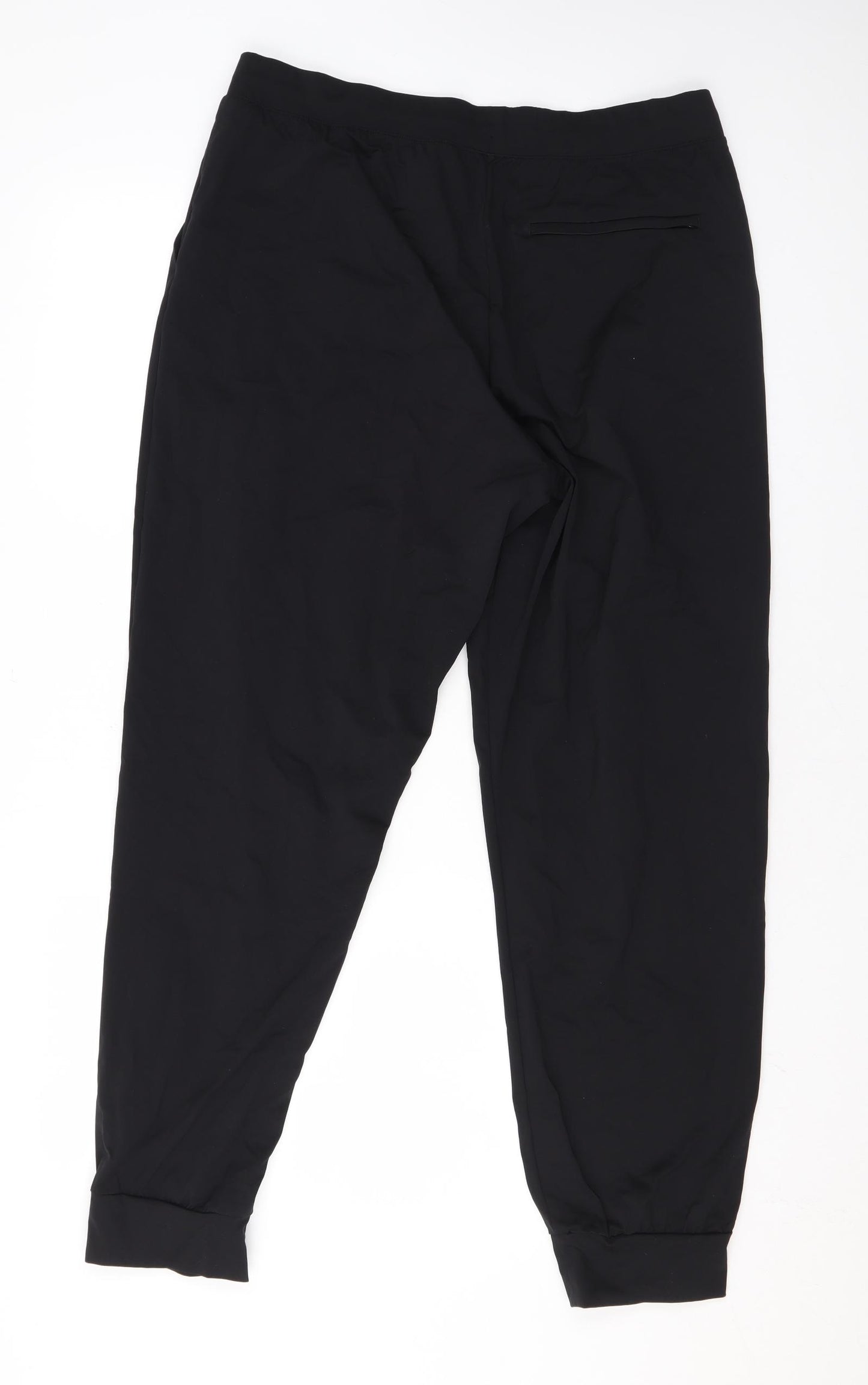 Uniqlo Mens Black Polyester Jogger Trousers Size XL L28 in Regular Drawstring