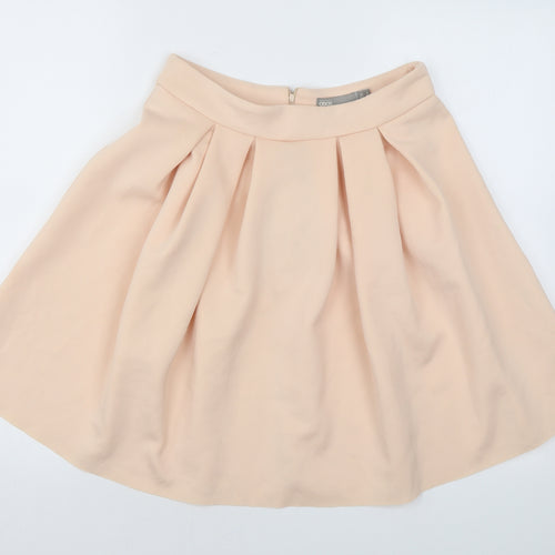 ASOS Womens Pink Polyester Skater Skirt Size 8 Zip