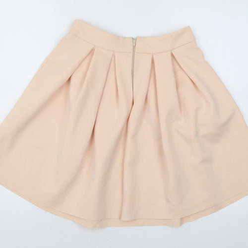 ASOS Womens Pink Polyester Skater Skirt Size 8 Zip