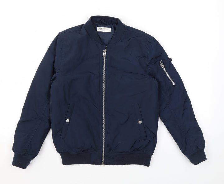 H&M Boys Blue Rain Coat Coat Size 6 Years Zip