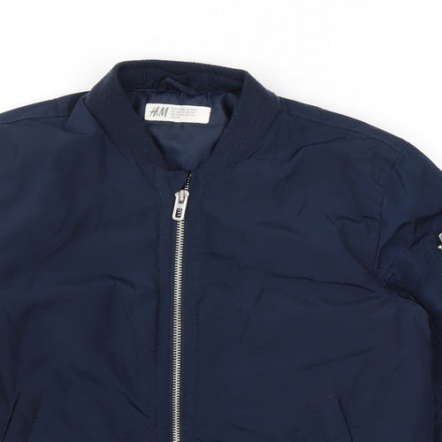 H&M Boys Blue Rain Coat Coat Size 6 Years Zip