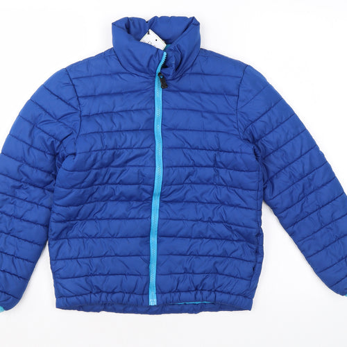 H&M Boys Blue Puffer Jacket Coat Size 9-10 Years Zip