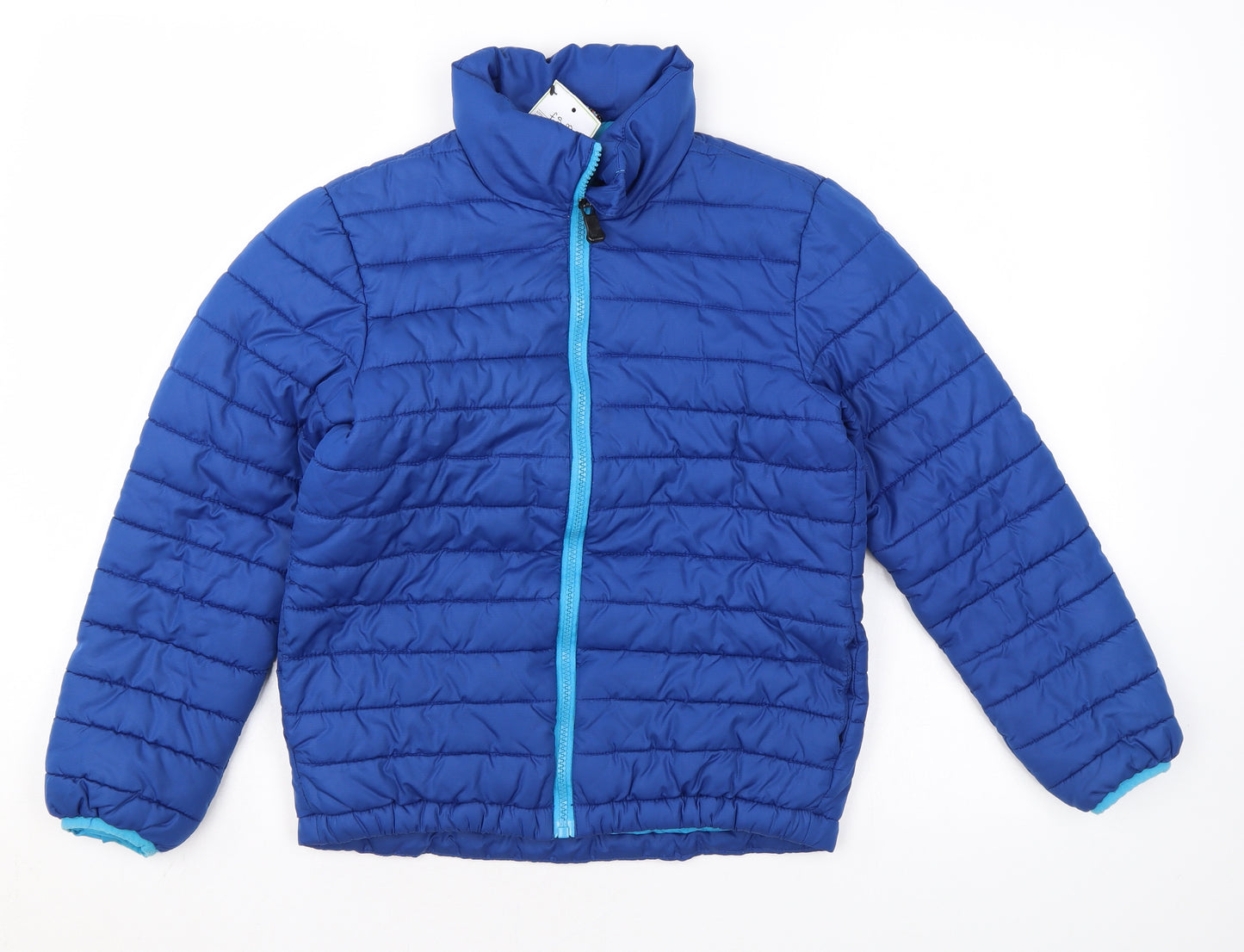 H&M Boys Blue Puffer Jacket Coat Size 9-10 Years Zip