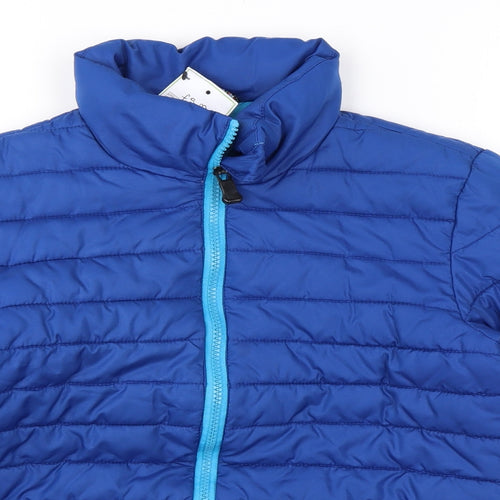 H&M Boys Blue Puffer Jacket Coat Size 9-10 Years Zip