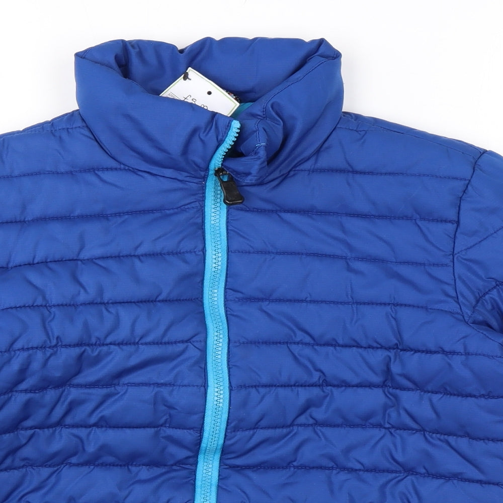 H&M Boys Blue Puffer Jacket Coat Size 9-10 Years Zip