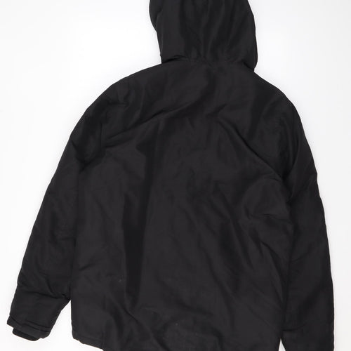 JACK & JONES Mens Black Rain Coat Coat Size S Zip
