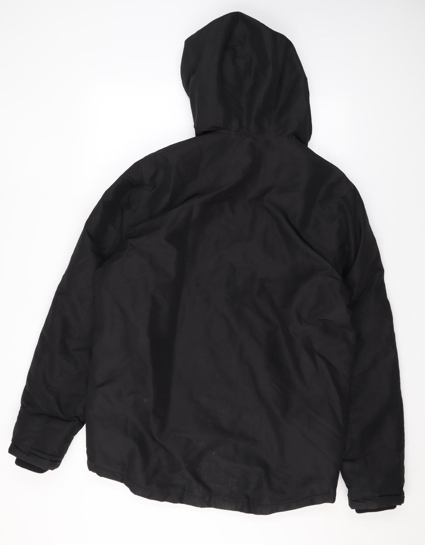 JACK & JONES Mens Black Rain Coat Coat Size S Zip