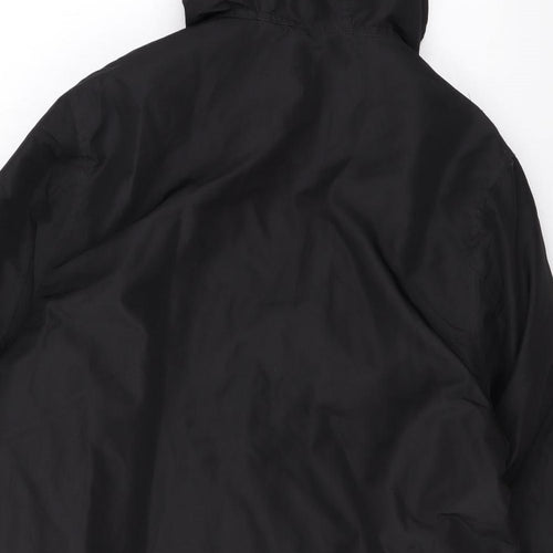 JACK & JONES Mens Black Rain Coat Coat Size S Zip