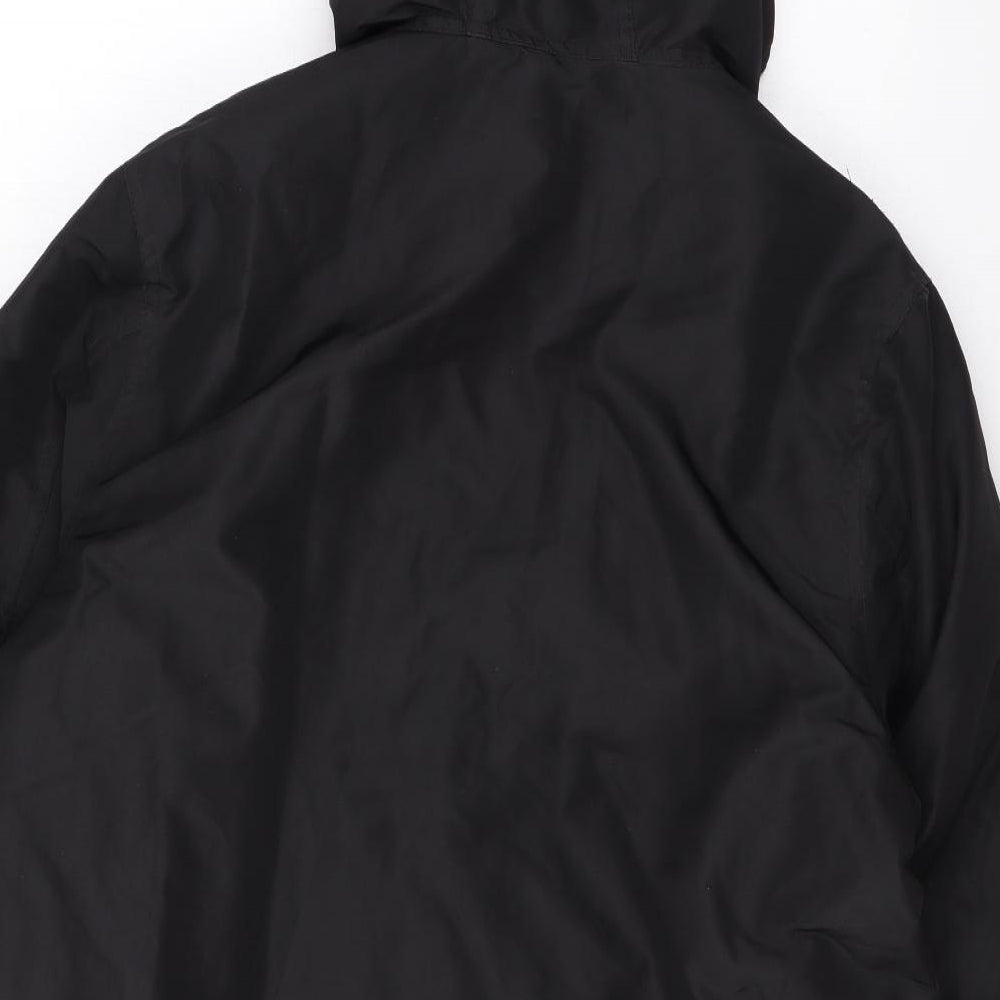 JACK & JONES Mens Black Rain Coat Coat Size S Zip