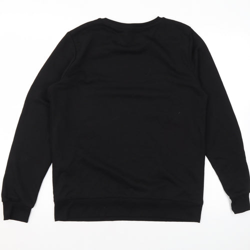 LCW Womens Black Polyester Pullover Sweatshirt Size M Pullover - Slogan