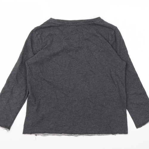 Gap Womens Grey Animal Print Cotton Pullover Sweatshirt Size S Pullover - Leopard Print