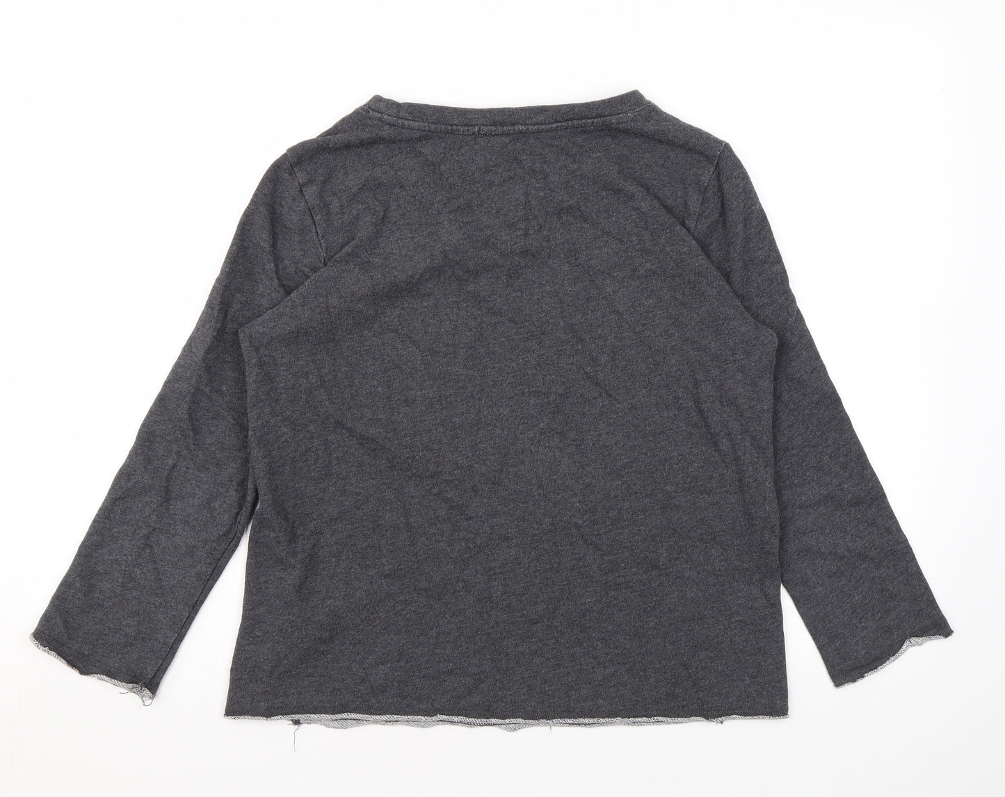 Gap Womens Grey Animal Print Cotton Pullover Sweatshirt Size S Pullover - Leopard Print