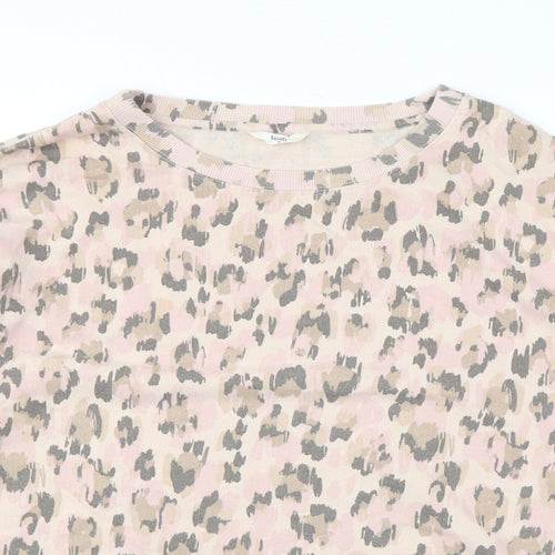 Hush Womens Pink Animal Print Cotton Pullover Sweatshirt Size M Pullover - Leopard Print