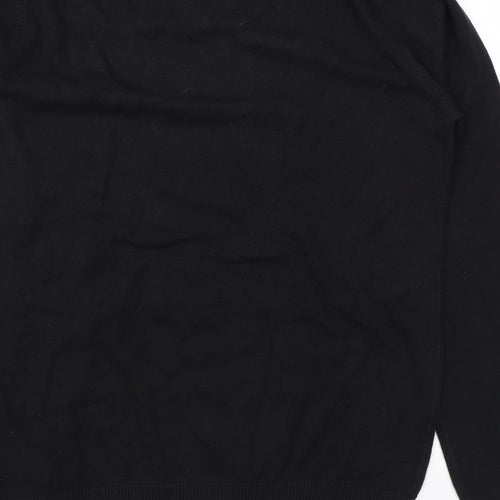 Marks and Spencer Boys Black V-Neck Cotton Pullover Jumper Size 15-16 Years Pullover