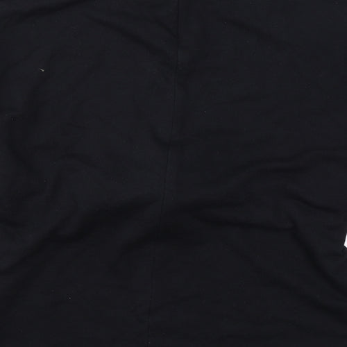 Topshop Womens Black Cotton Pullover Sweatshirt Size 12 Zip - Shoulder Cut Outs