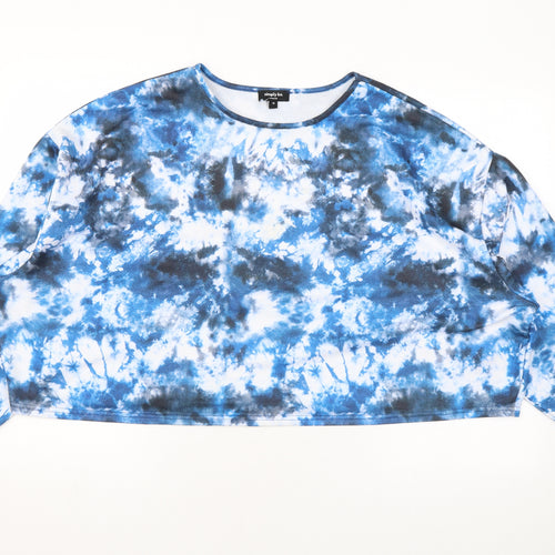 Simply Be Womens Blue Geometric Polyester Pullover Sweatshirt Size 18 Pullover - Tie Dye